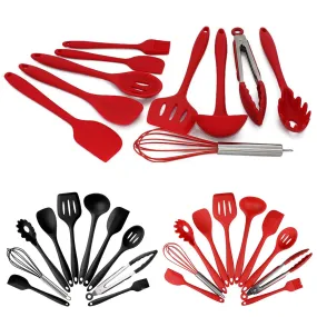 10pcs kitchen tools cooking tools accessories silicone non-stickware cutlery set kitchen cooking spoon pot shovel egg blender