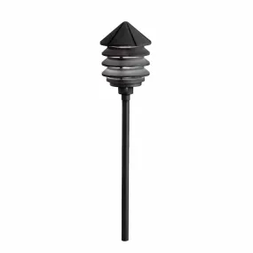 12V Three Tier Landscape Path Light Textured Black