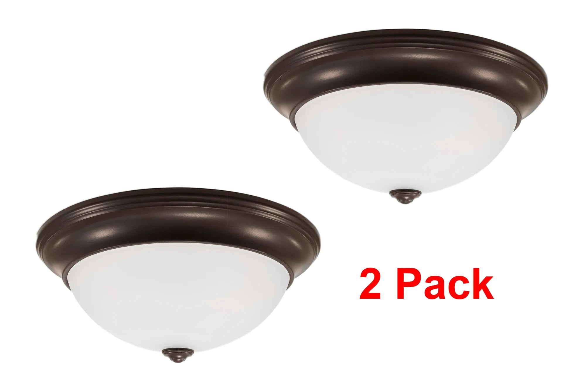 13 Inch Integrated LED Finial Ceiling Flush Mount Fixture, 1850 Lumen, 3K/4K/5K Switch, 90  CRI, in 3 Finishes