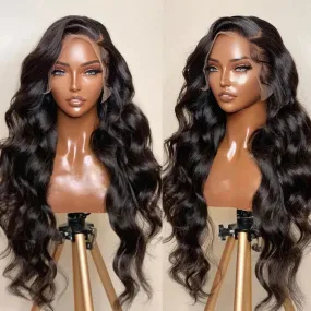 13x4 Body Wave Lace Front Human Hair Wig Natural Brazilian 360 Lace Frontal 180% Density