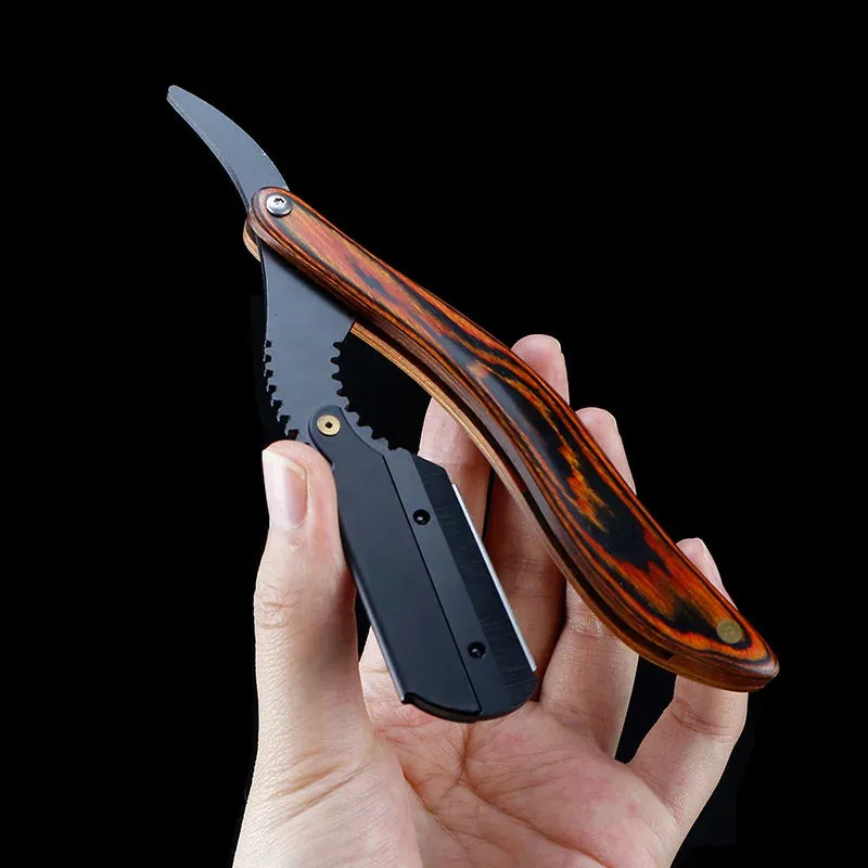 1P Stainless Steel Folding Shave Knife Handle Beard Straight Razor Hair Dressing Tool Men Manual Convenience Hair Trimmer Shaver