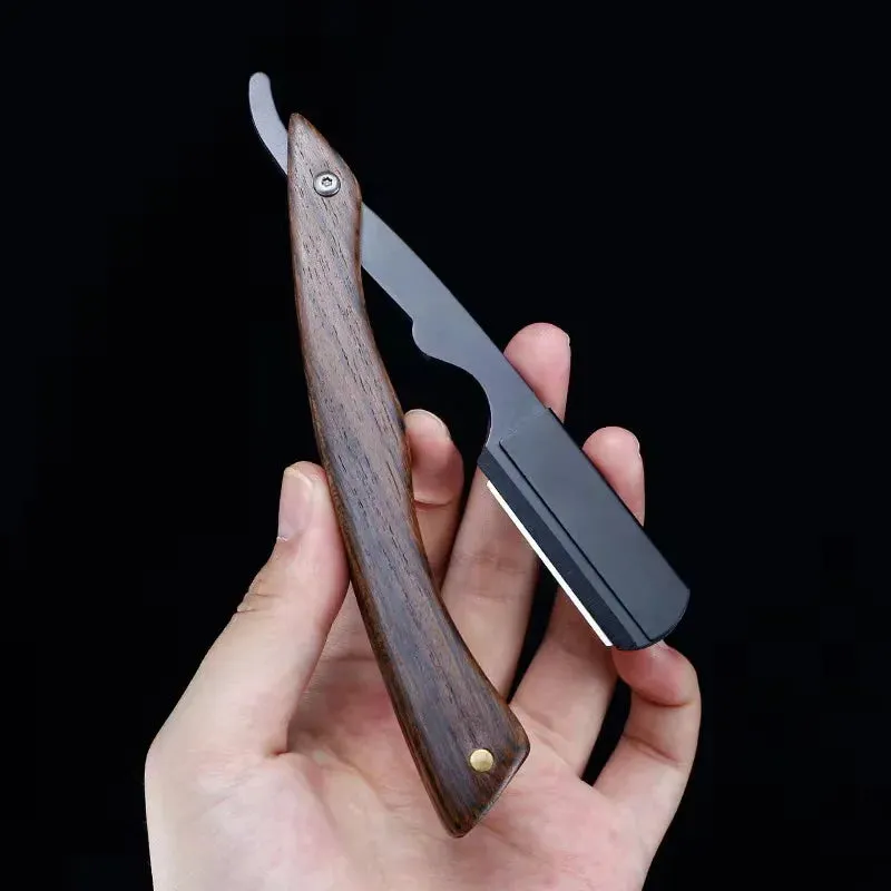 1P Stainless Steel Folding Shave Knife Handle Beard Straight Razor Hair Dressing Tool Men Manual Convenience Hair Trimmer Shaver