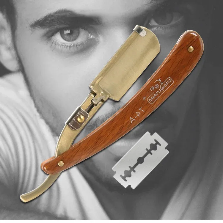 1P Stainless Steel Folding Shave Knife Handle Beard Straight Razor Hair Dressing Tool Men Manual Convenience Hair Trimmer Shaver