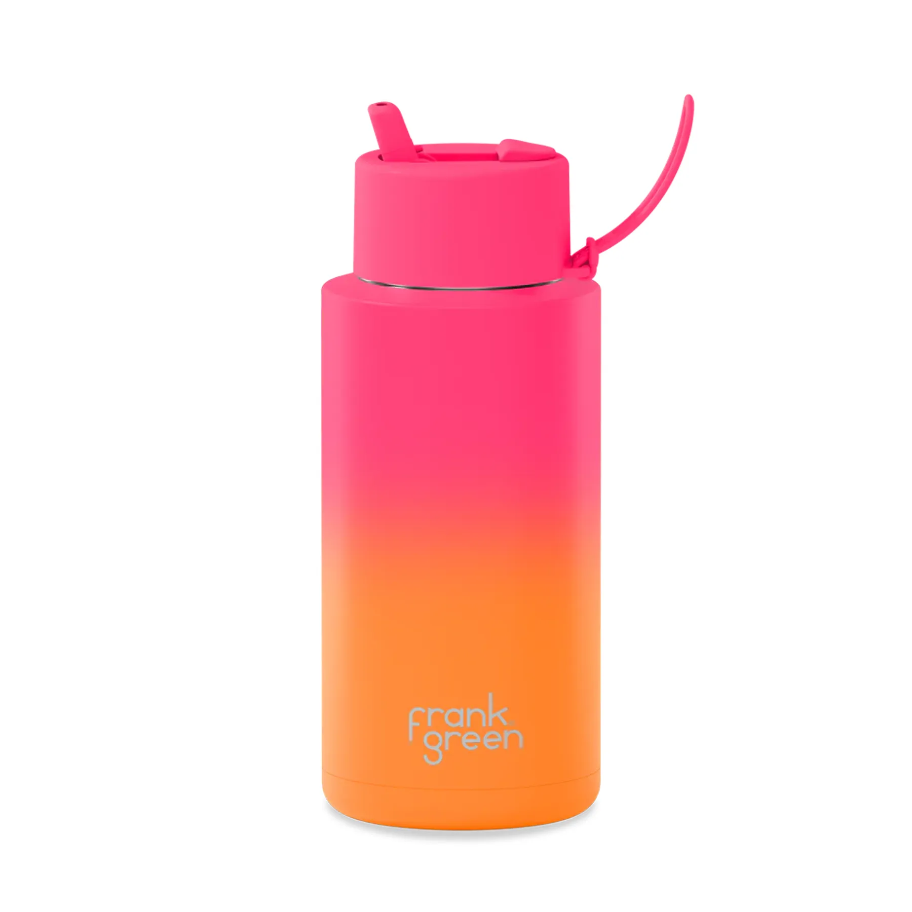 34oz Stainless Steel Ceramic Bottle with Straw - Gradient Summer Sunset