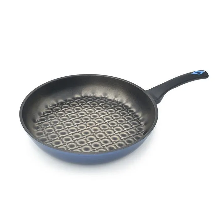 3D Coating Blue Frying Pans, Woks, and Lids 6 PCS Set