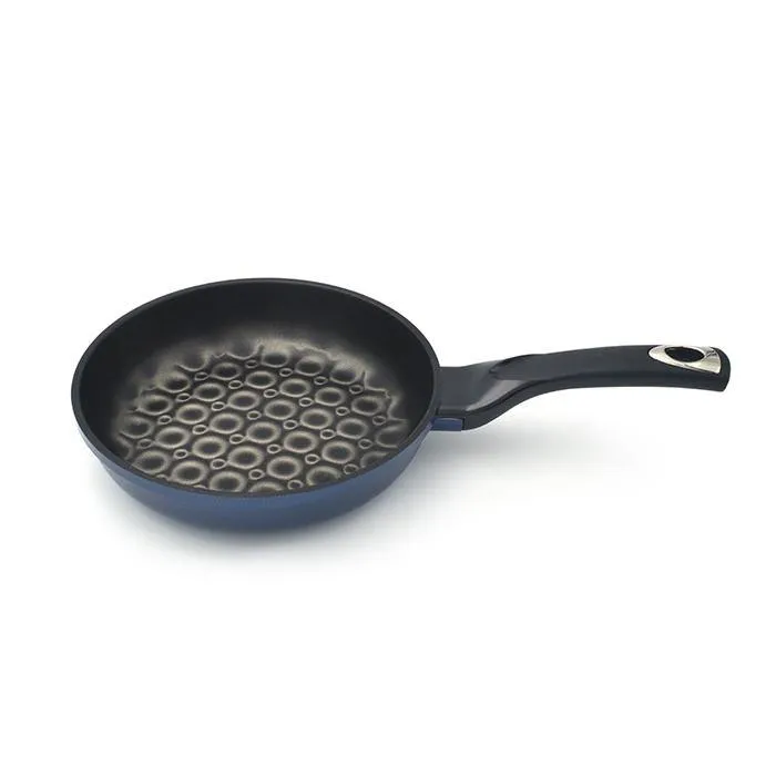 3D Coating Blue Frying Pans, Woks, and Lids 6 PCS Set