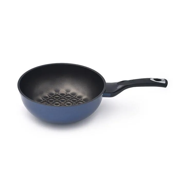 3D Coating Blue Frying Pans, Woks, and Lids 6 PCS Set