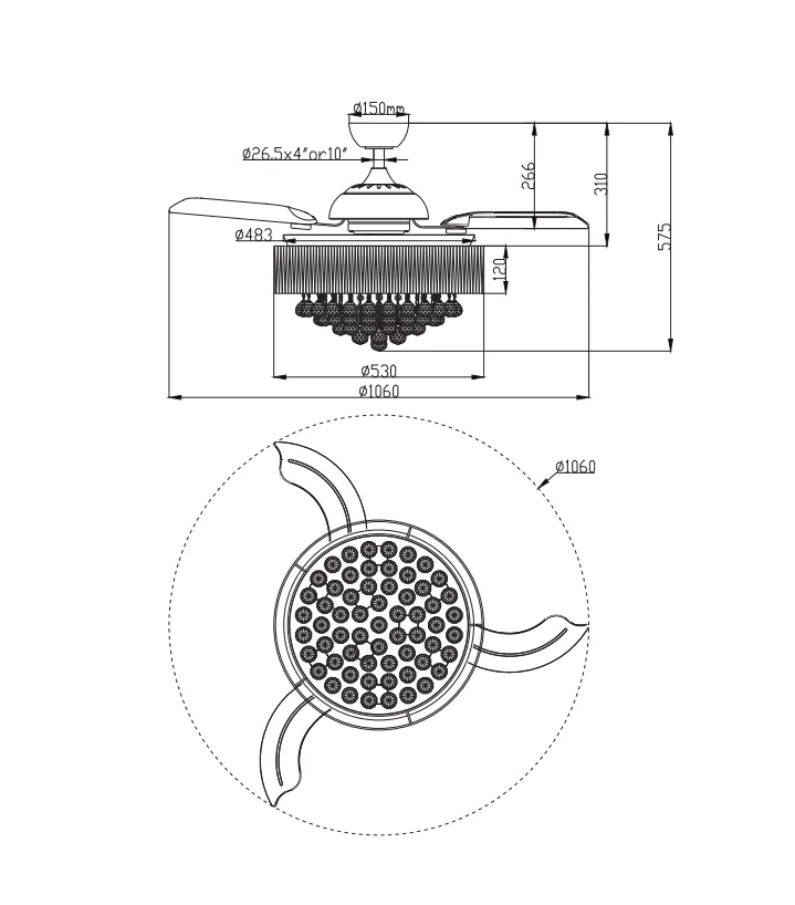 42" Broxburne Smart Fan with LED Light