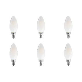 8W C11 LED - Frosted - Candelabra base - 2700K - 90 CRI - 760 Lumens - 120V - 6-Pack