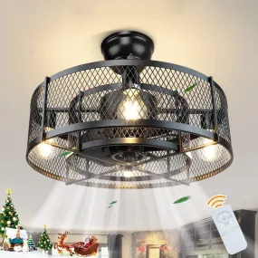 90-260v  Nordic Fan Lamp Bedroom Living Room Ceiling Fan Three Color Variable Frequency Remote Control Ceiling Led Light