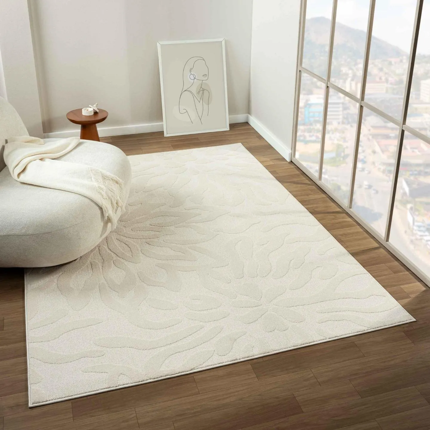 Abstract Floral Area Rug