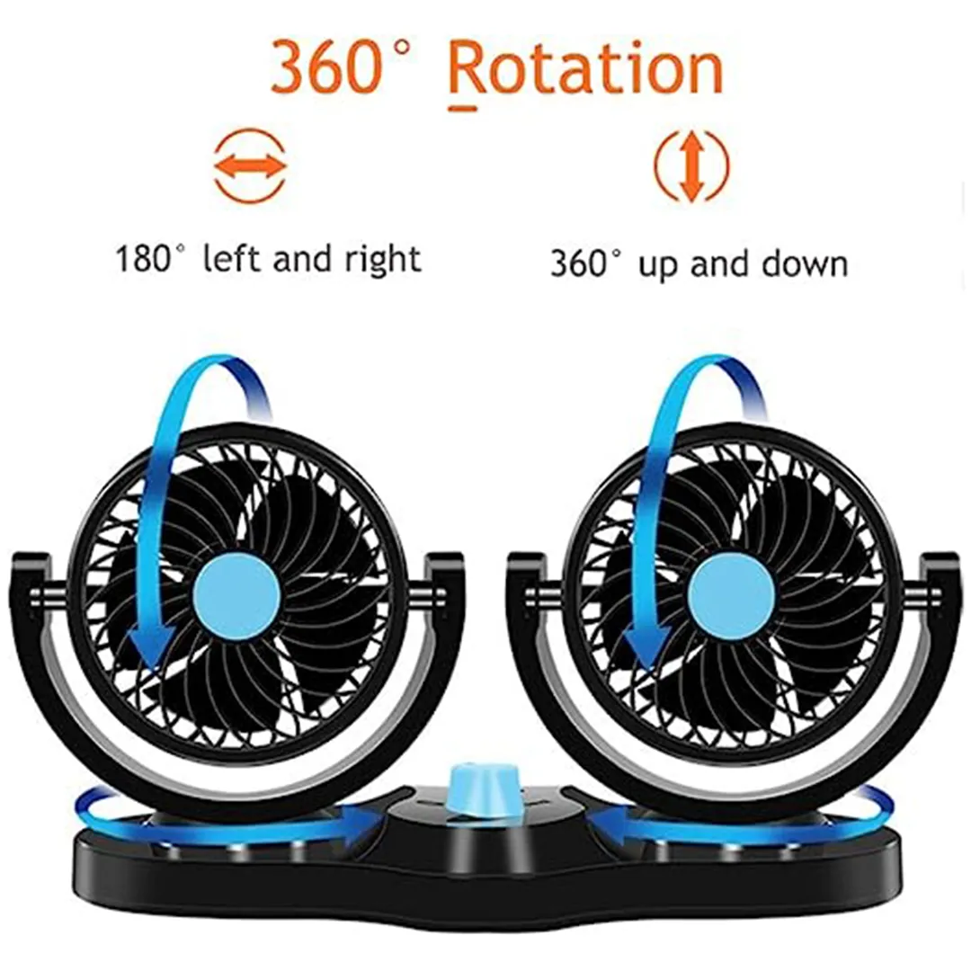 Adjustable Dual Head Car Fan