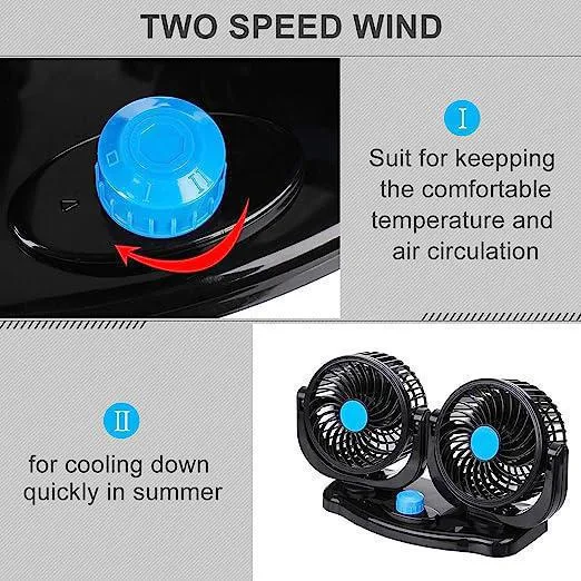 Adjustable Dual Head Car Fan