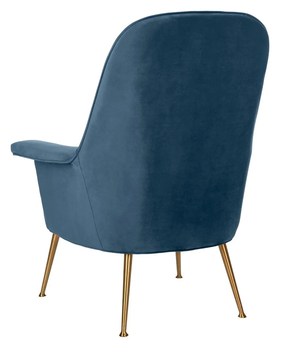 Aimee Velvet Arm Chair - Contemporary Accent Chair with Chic Gold Legs for Modern Living Spaces