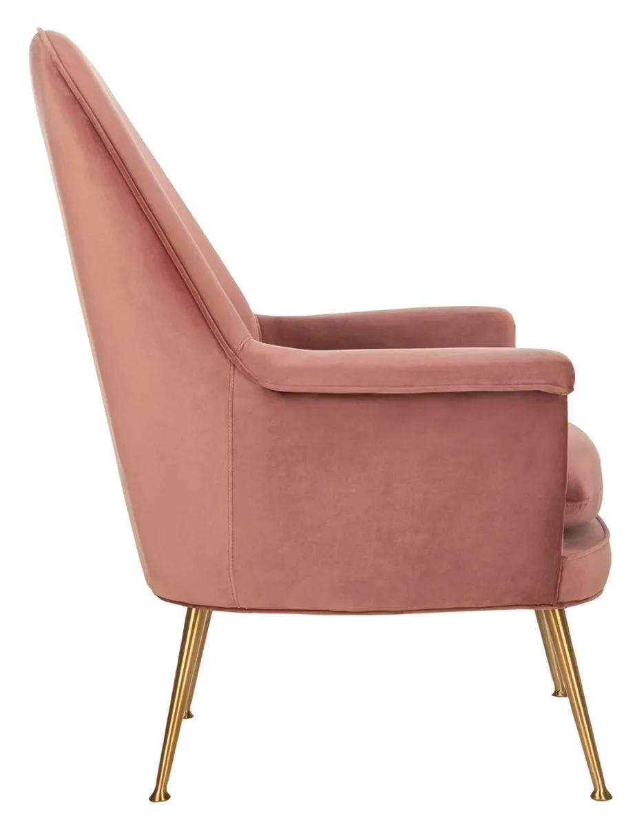 Aimee Velvet Arm Chair - Contemporary Accent Chair with Chic Gold Legs for Modern Living Spaces