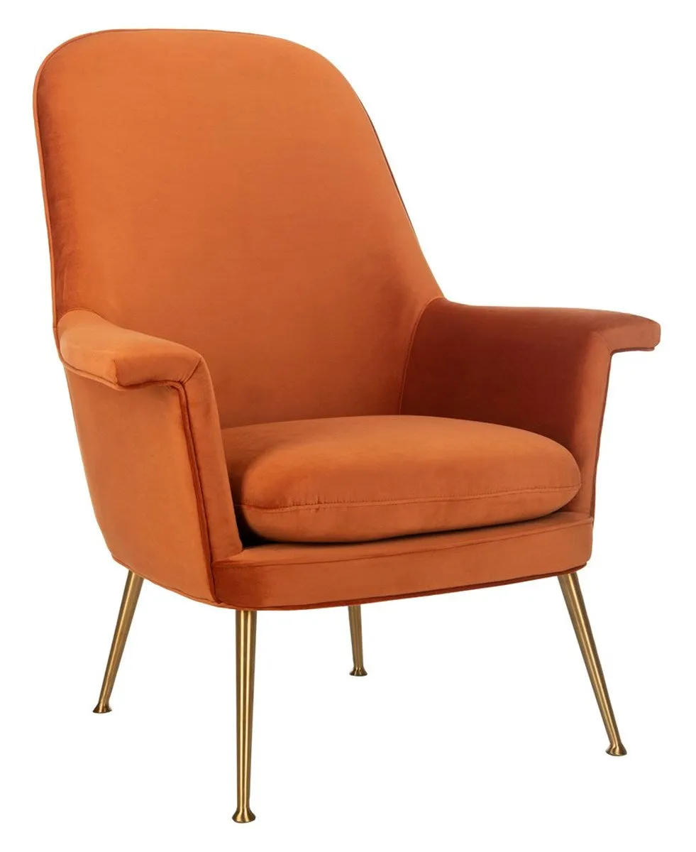 Aimee Velvet Arm Chair - Contemporary Accent Chair with Chic Gold Legs for Modern Living Spaces