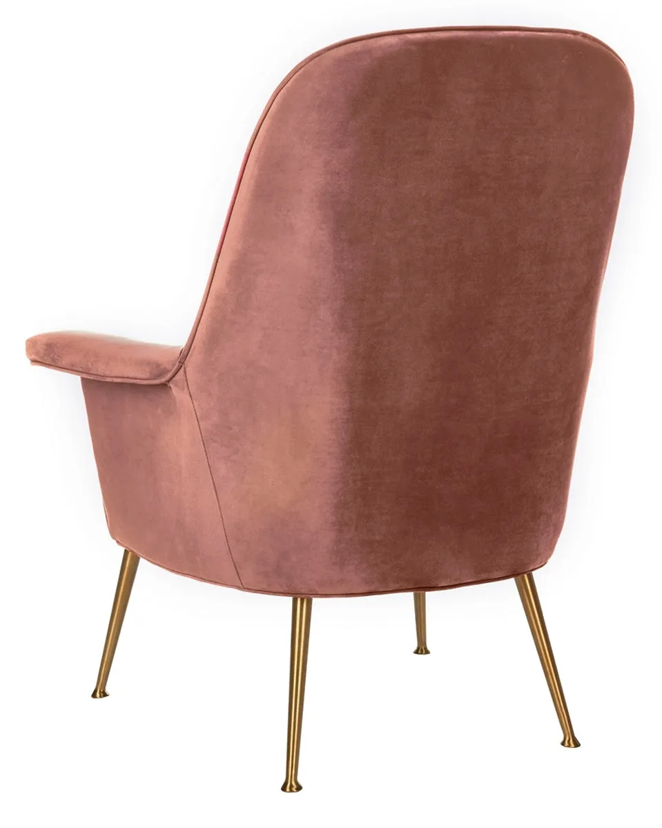 Aimee Velvet Arm Chair - Contemporary Accent Chair with Chic Gold Legs for Modern Living Spaces