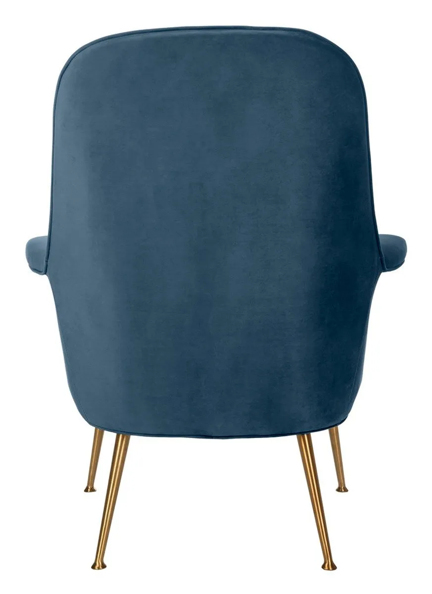 Aimee Velvet Arm Chair - Contemporary Accent Chair with Chic Gold Legs for Modern Living Spaces