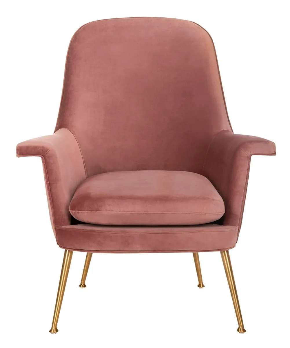 Aimee Velvet Arm Chair - Contemporary Accent Chair with Chic Gold Legs for Modern Living Spaces