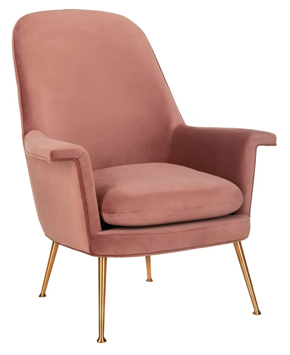 Aimee Velvet Arm Chair - Contemporary Accent Chair with Chic Gold Legs for Modern Living Spaces