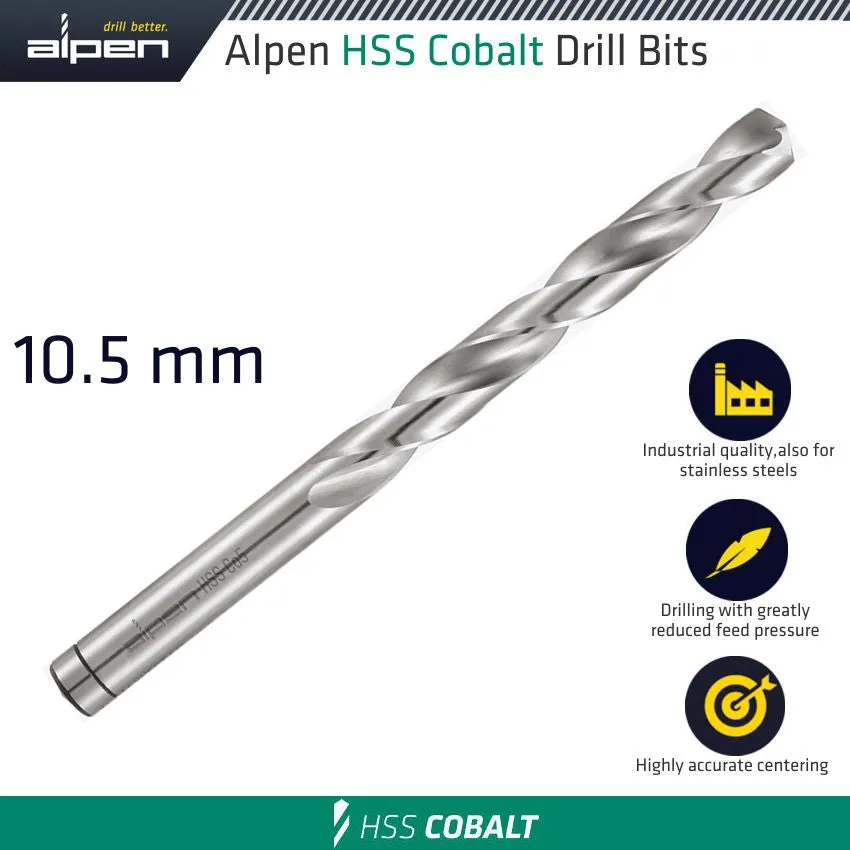 ALPEN HSS COBALT BULK DIN 338 RN,  10.5 ALP6130105