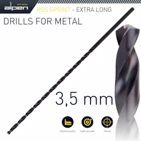 ALPEN HSS DRILL BIT 3.5MM 165 X 115 EXTRA LONG ALP101035