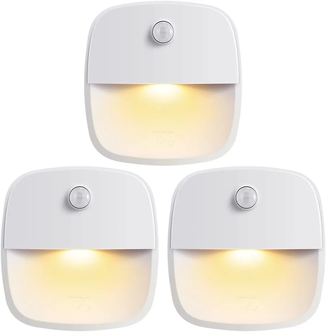 AMIR (Upgraded Version Motion Sensor Light, Cordless Battery-Powered LED Night Light, Wall Light, Closet Lights, Safe Lights for Stairs, Hallway, Bathroom, Kitchen, Cabinet (Warm White - Pack of 3)