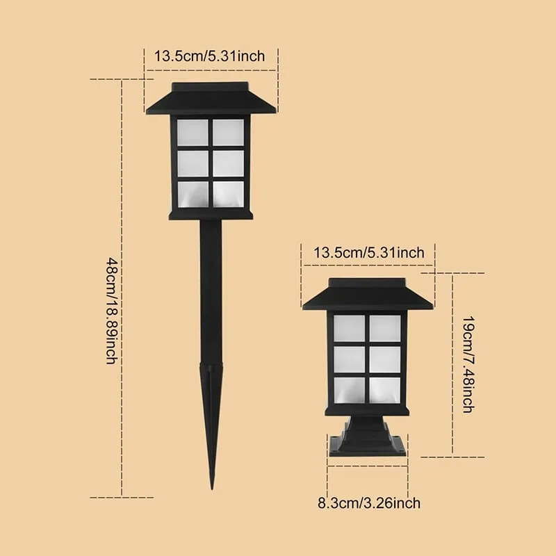 Antique Square Column Solar Garden Light (Set of 2)