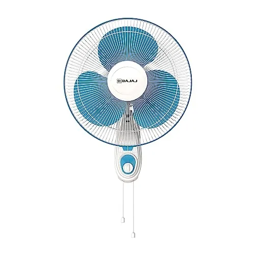 Bajaj Frore Neo 400 MM Wall Mount Fan|Wall Fan for Kitchen & Home| Smooth Oscillation|100% CopperMotor| HighAir Delivery|3-Speed Control| Rust Free| 2-Yr Warranty Blue