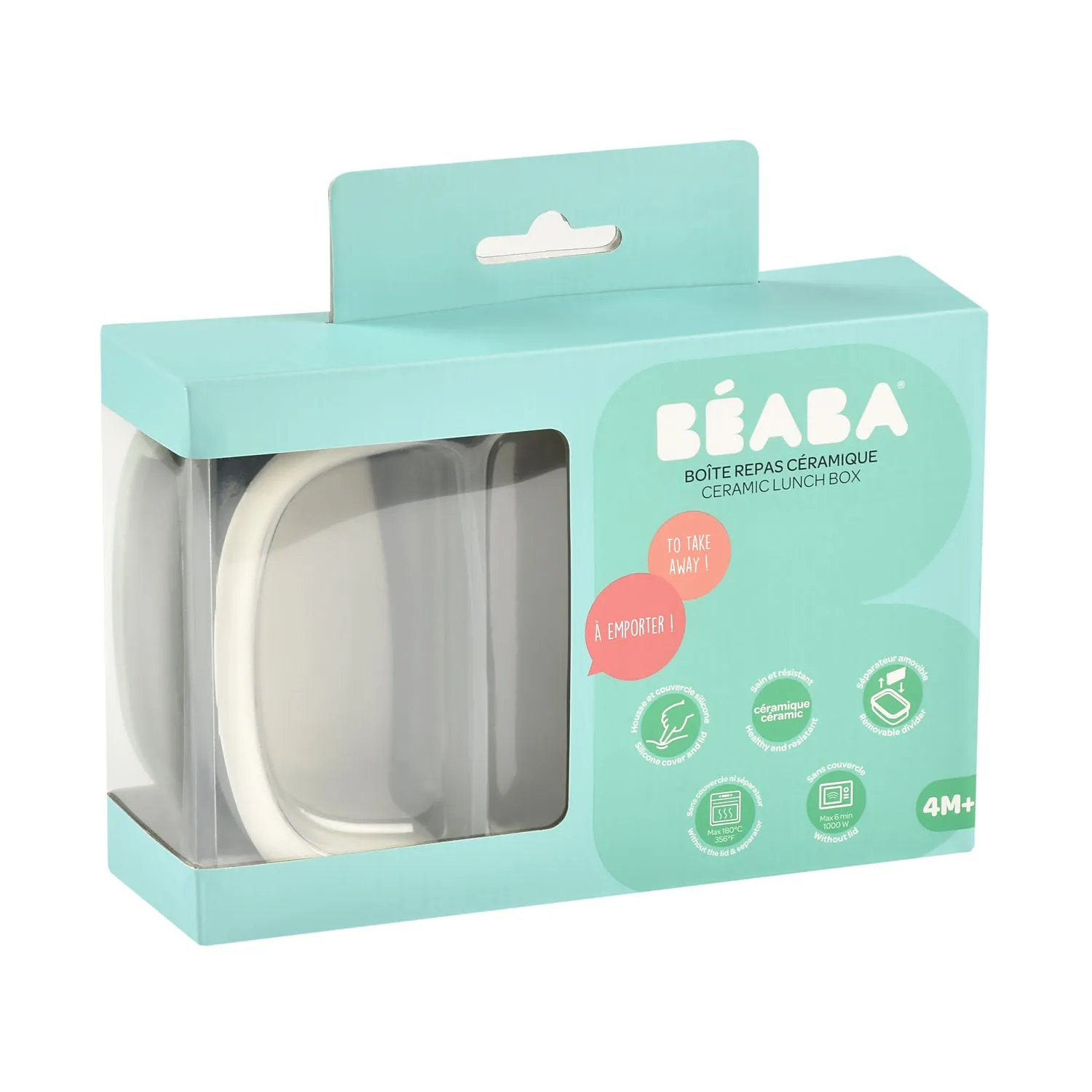 Beaba Ceramic Lunch Box - Mineral / Sage Green