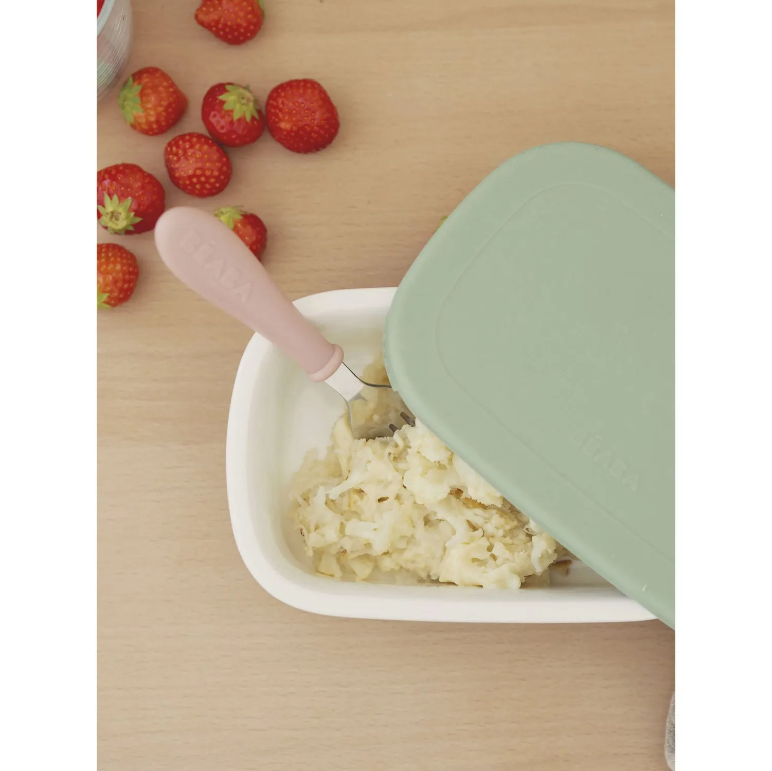 Beaba Ceramic Lunch Box - Mineral / Sage Green