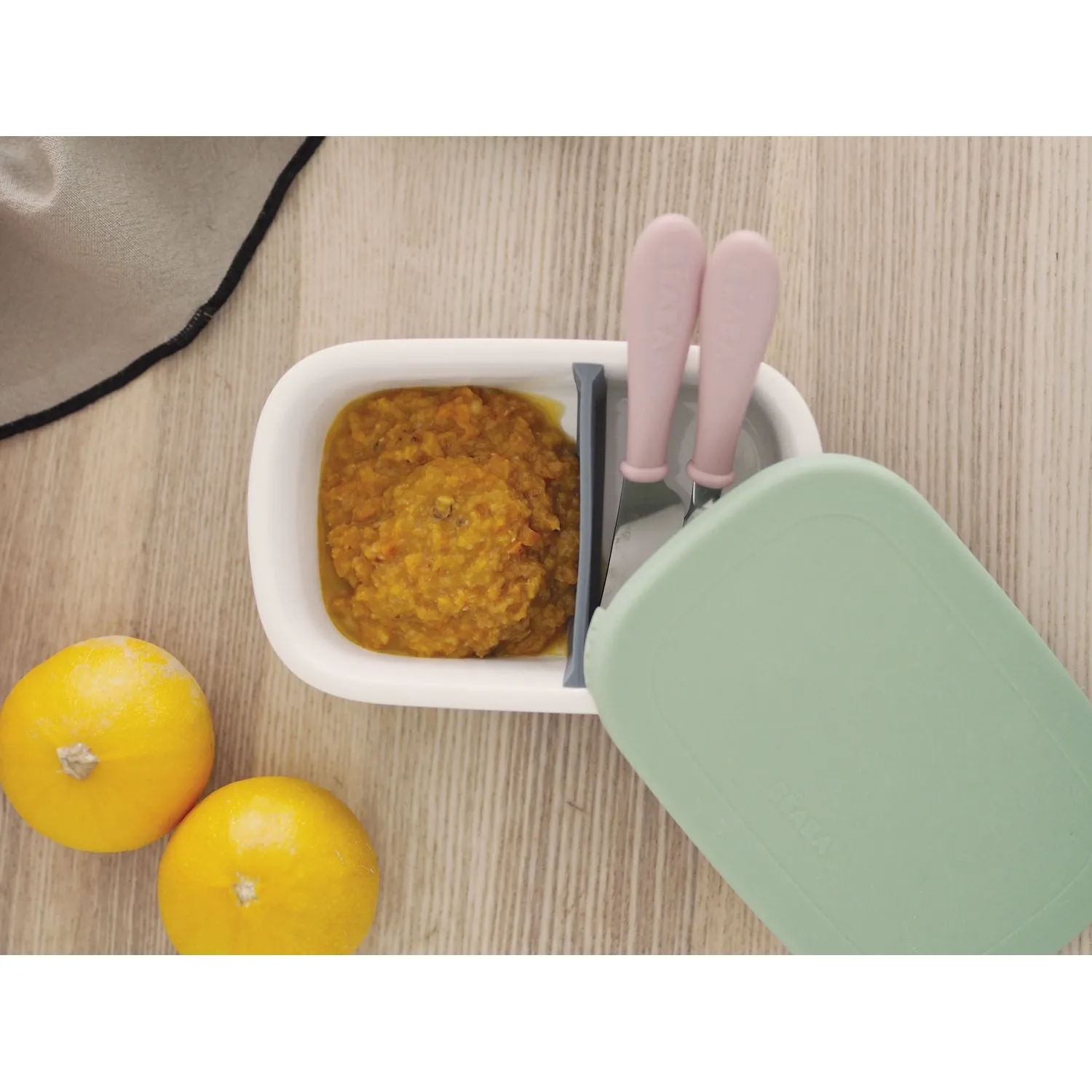 Beaba Ceramic Lunch Box - Mineral / Sage Green