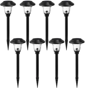 BEAU JARDIN 8/4 Pack Solar Landscape Lights Pathway Outdoor Garden Stainless Steel Waterproof for Walkway BG136 BG1671 BG1681 BG1691