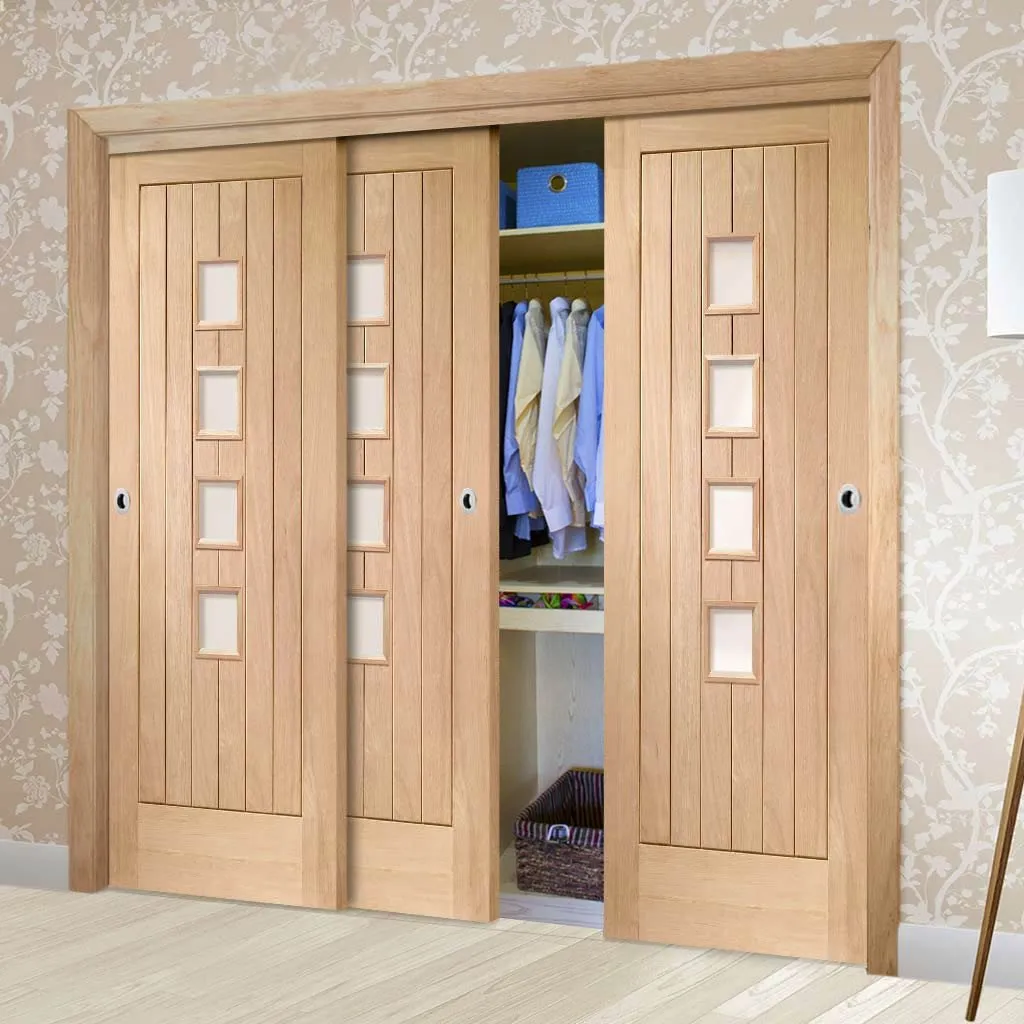 Bespoke Contemporary Suffolk Oak 4 Pane Glazed 3 Door Maximal Wardrobe and Frame Kit