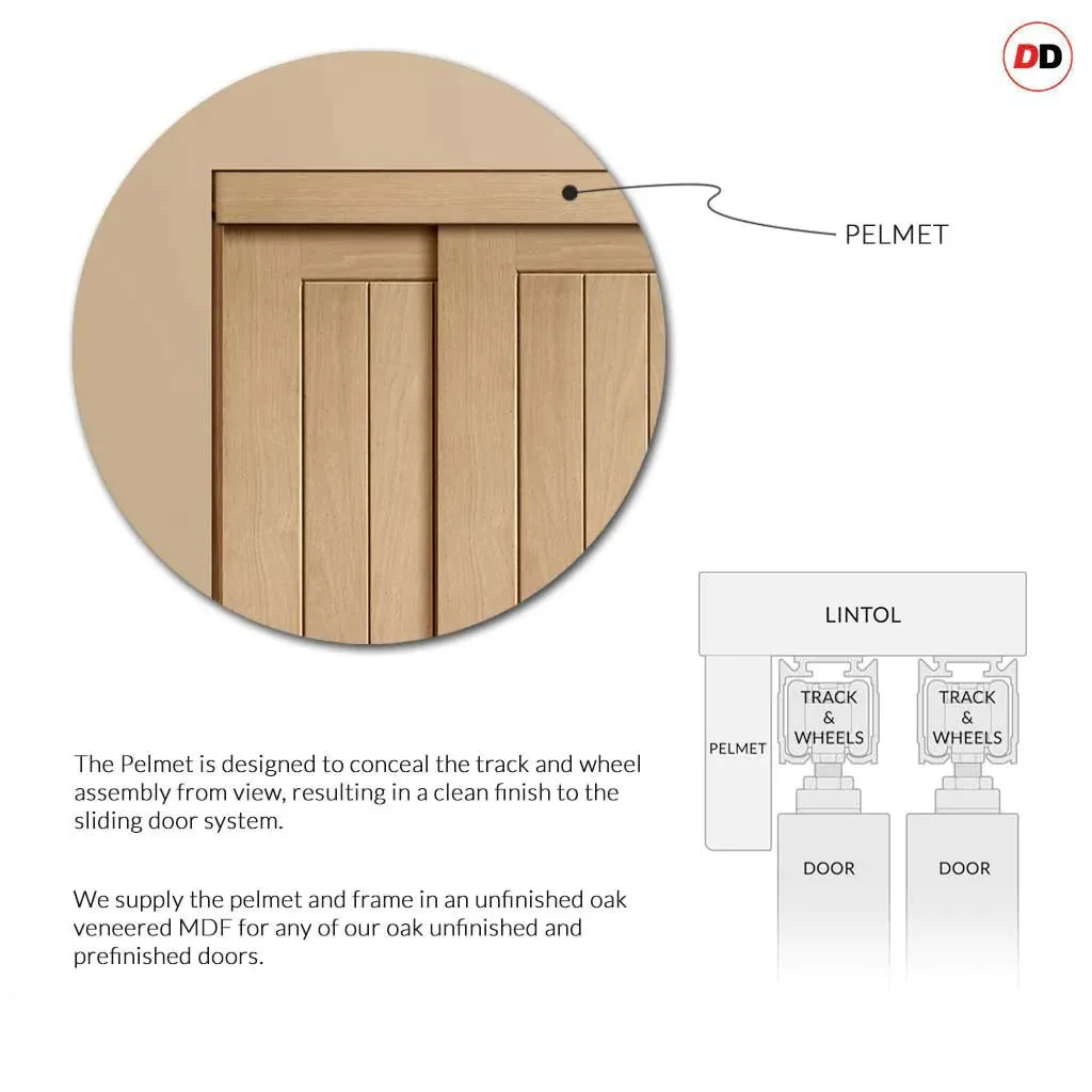 Bespoke Forli Oak Glazed 3 Door Maximal Wardrobe and Frame Kit - Aluminium Inlay - Prefinished