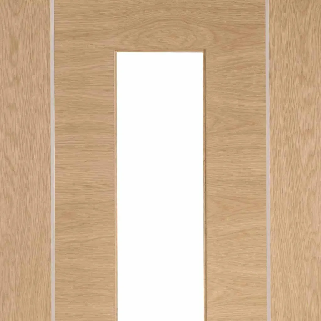 Bespoke Forli Oak Glazed 3 Door Maximal Wardrobe and Frame Kit - Aluminium Inlay - Prefinished