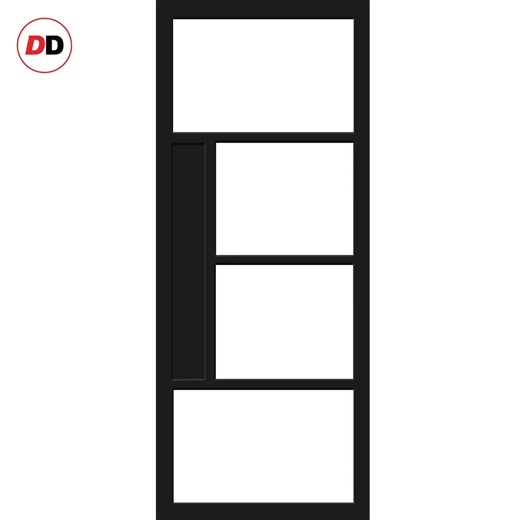 Bespoke Handmade Eco-Urban® Boston 4 Pane Single Absolute Evokit Pocket Door DD6311SG - Frosted Glass - Colour Options