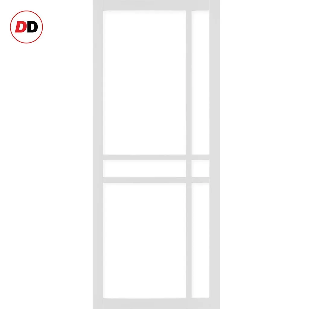 Bespoke Handmade Eco-Urban® Glasgow 6 Pane Double Evokit Pocket Door DD6314G - Clear Glass - Colour Options