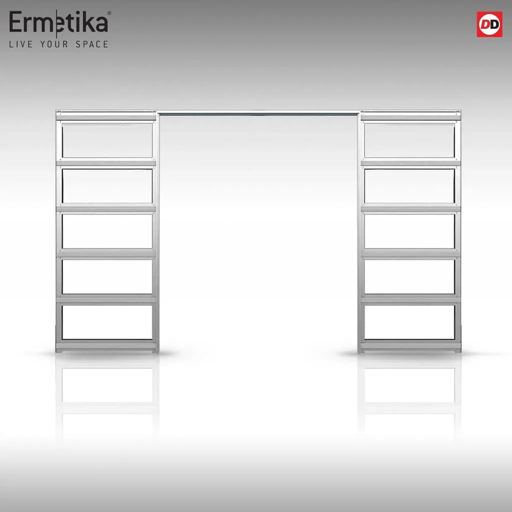 Bespoke Handmade Eco-Urban® Glasgow 6 Pane Double Evokit Pocket Door DD6314G - Clear Glass - Colour Options