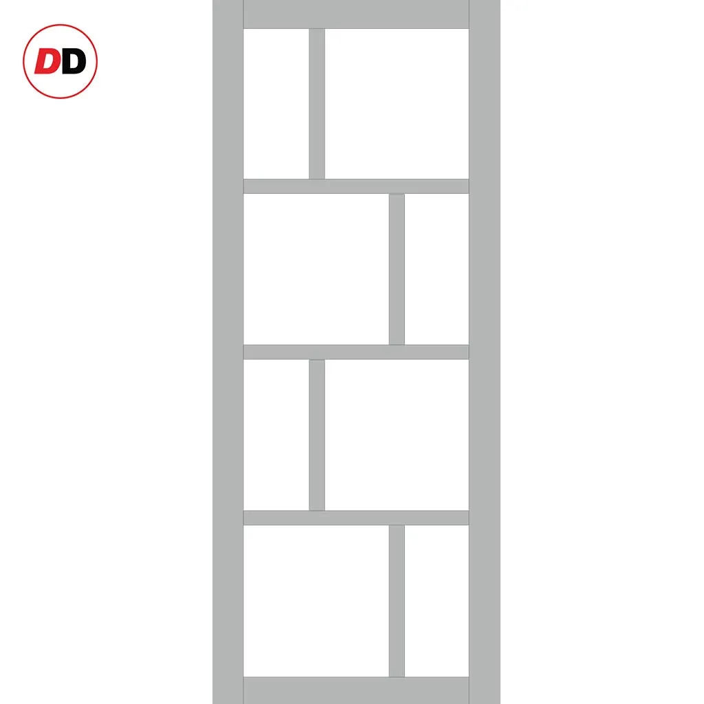 Bespoke Handmade Eco-Urban® Kochi 8 Pane Double Evokit Pocket Door DD6415SG Frosted Glass - Colour Options