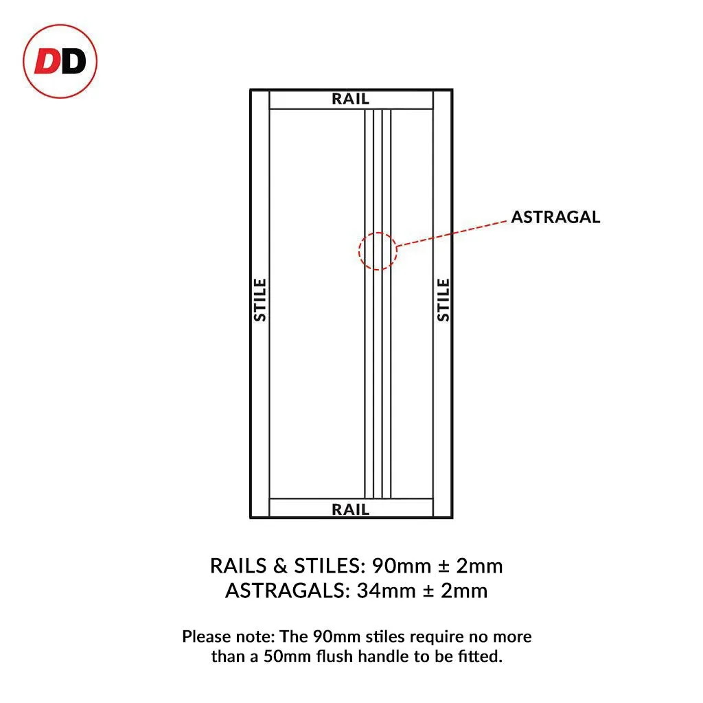 Bespoke Handmade Eco-Urban® Melville 3 Panel Double Evokit Pocket Door DD6409 - Colour Options