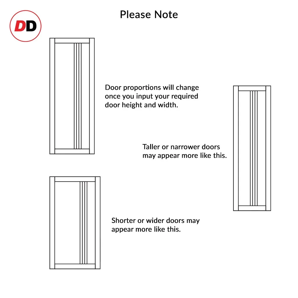 Bespoke Handmade Eco-Urban® Melville 3 Panel Double Evokit Pocket Door DD6409 - Colour Options