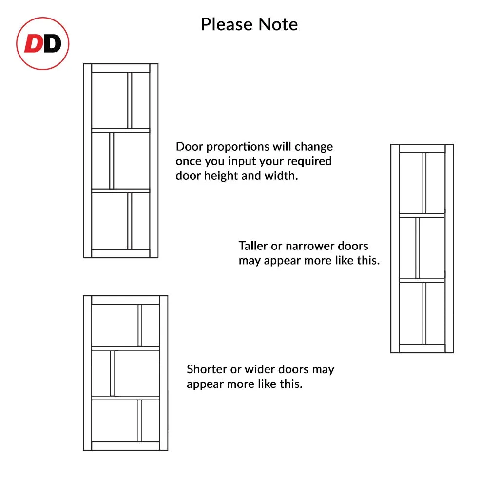 Bespoke Handmade Eco-Urban® Milan 6 Pane Double Absolute Evokit Pocket Door DD6422G Clear Glass - Colour Options