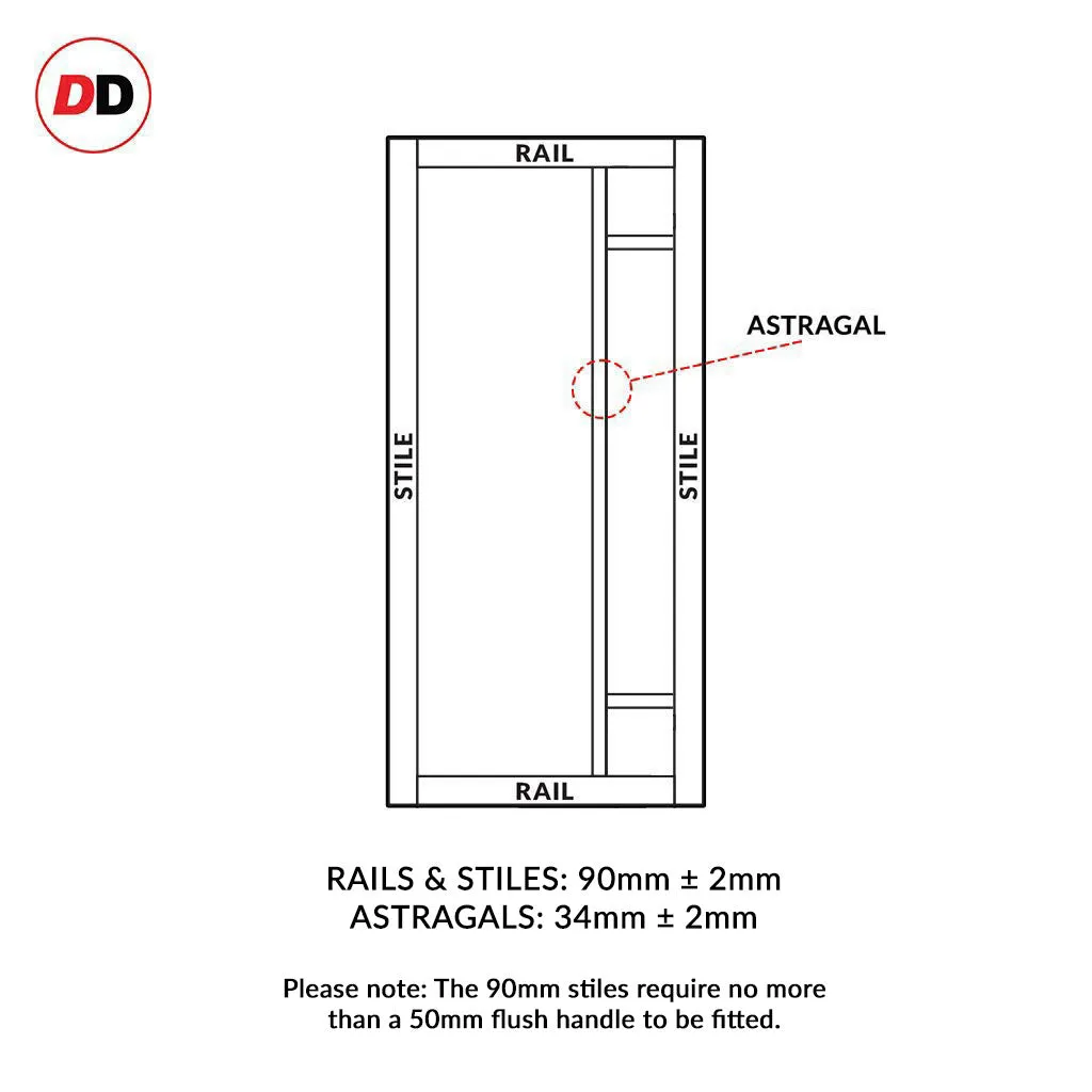 Bespoke Handmade Eco-Urban® Suburban 4 Panel Single Evokit Pocket Door DD6411 - Colour Options