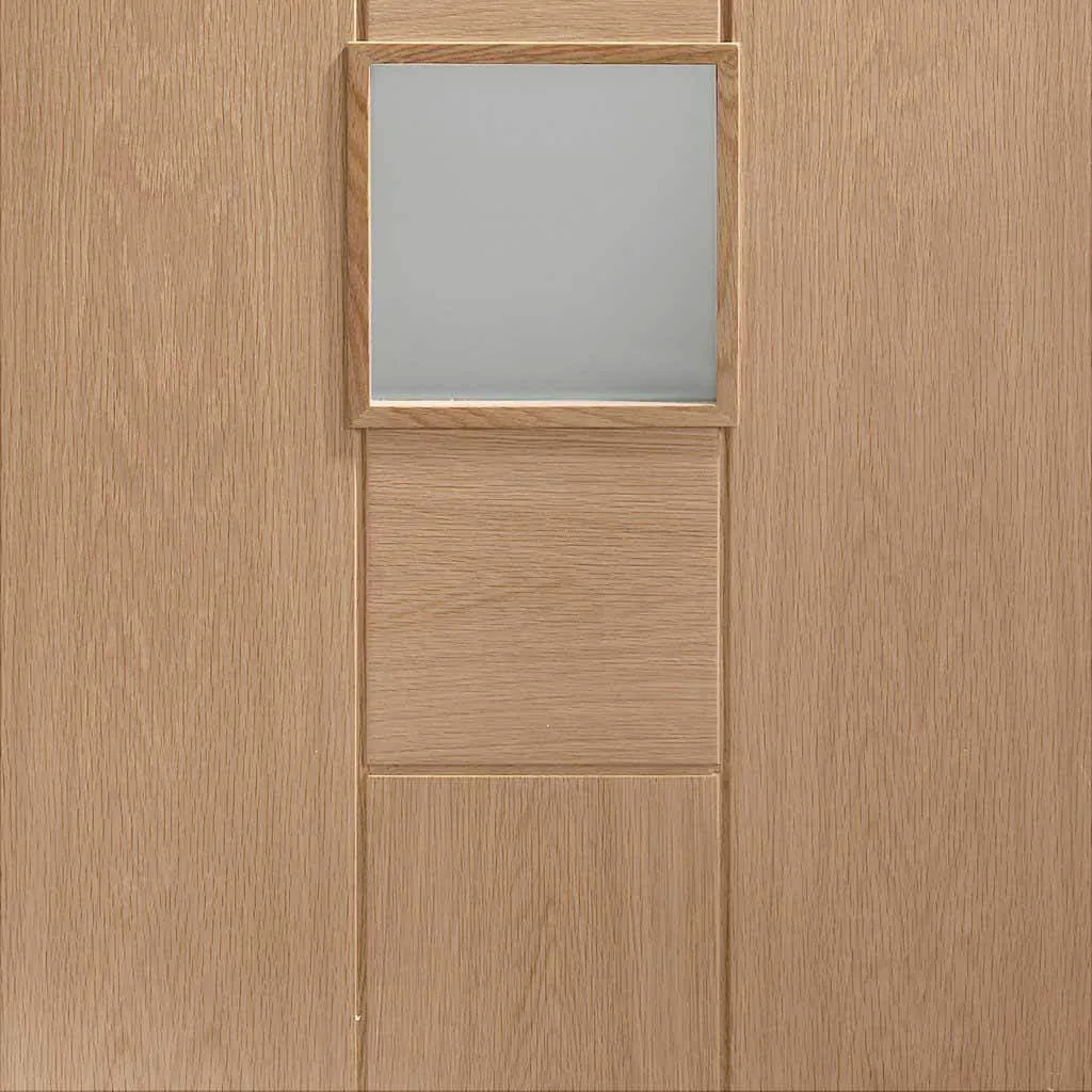 Bespoke Messina Oak Glazed Single Frameless Pocket Door