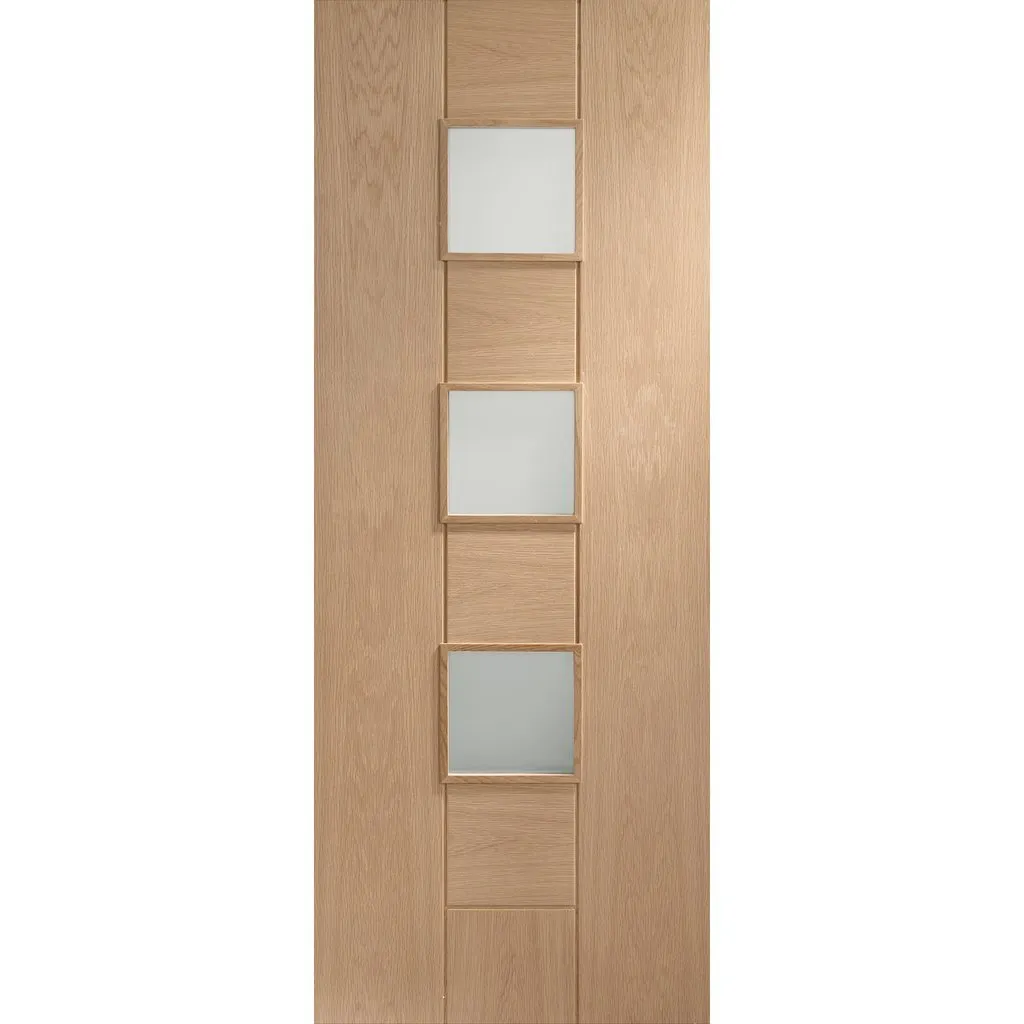 Bespoke Messina Oak Glazed Single Frameless Pocket Door