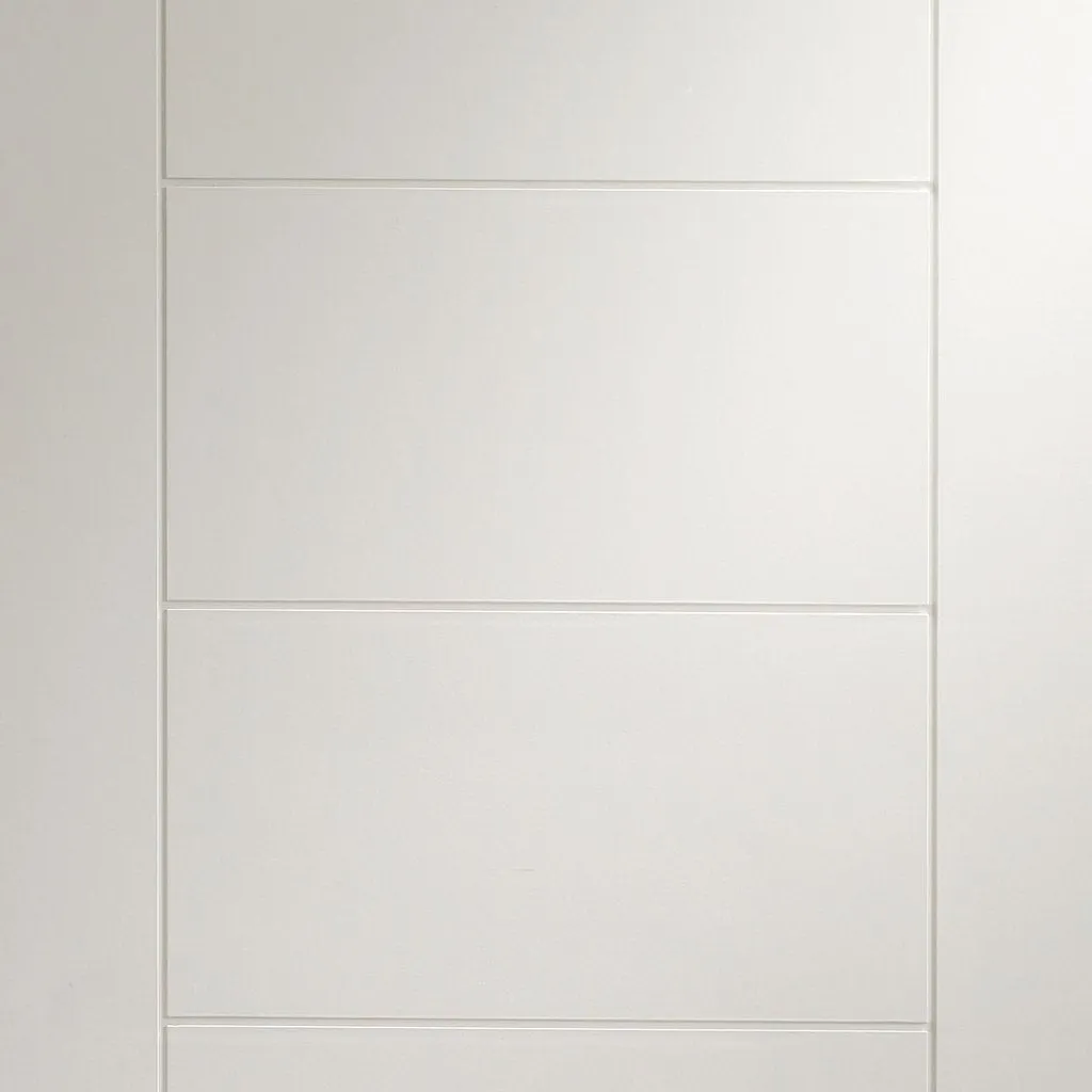 Bespoke Palermo Flush 4 Door Maximal Wardrobe and Frame Kit - White Primed