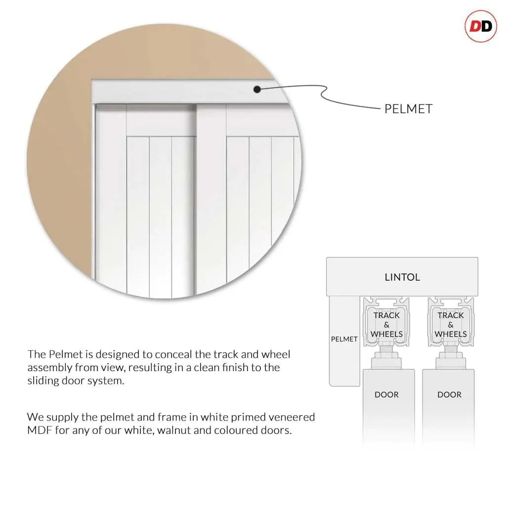 Bespoke Palermo Flush 4 Door Maximal Wardrobe and Frame Kit - White Primed