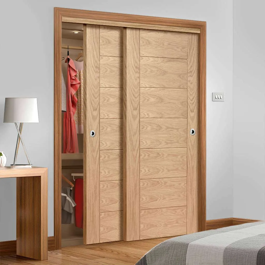 Bespoke Palermo Oak 2 Door Maximal Wardrobe and Frame Kit - Prefinished