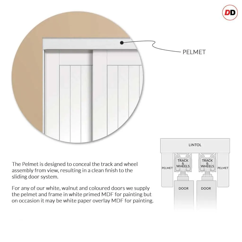 Bespoke Pass-Easi Catalonia Flush Oak Door - 3 Sliding Doors and Frame Kit - Prefinished